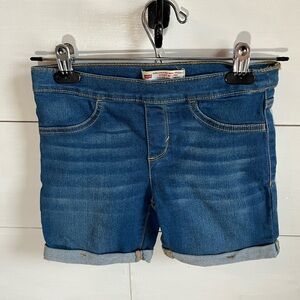 Levi's Dark Blue Rolled Hem Jean Shorts